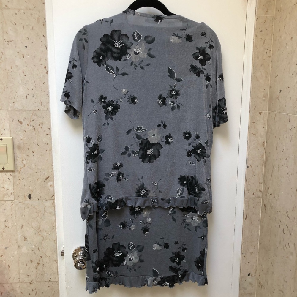 Gray Floral Suit S